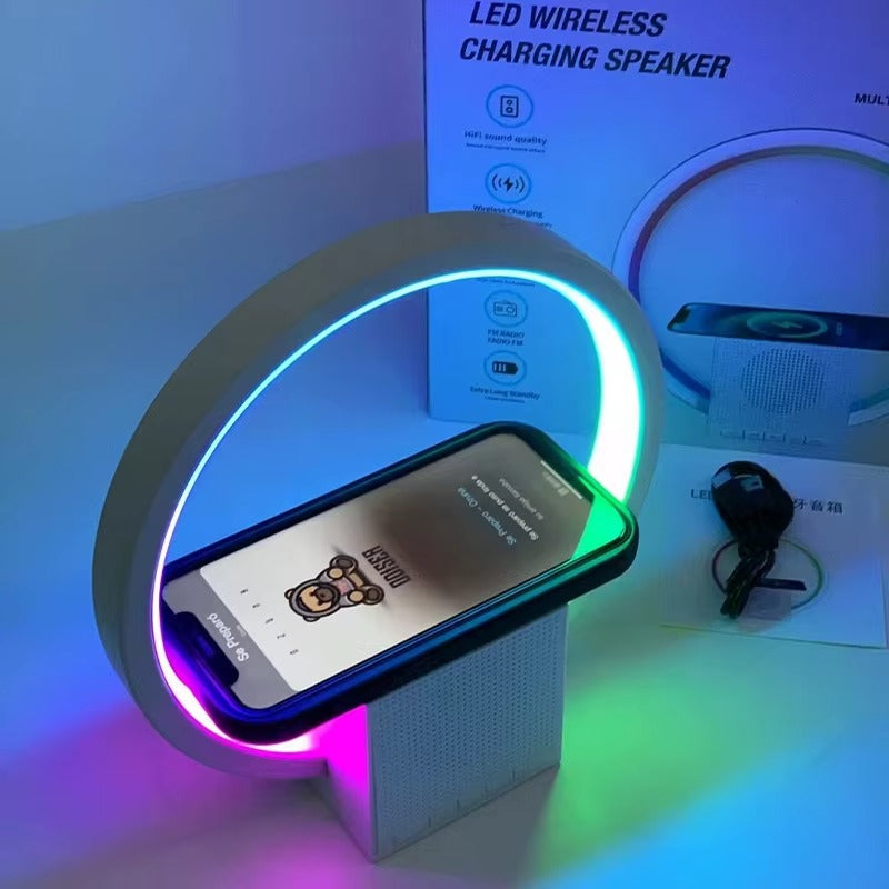 💡🔊 BT-258 Lámpara Atmosférica 5en1 – Altavoz Bluetooth + Carga Inalámbrica