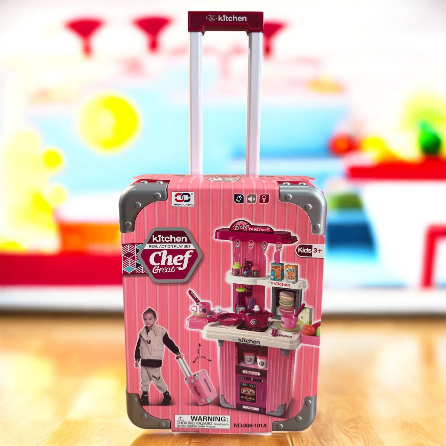 👩‍🍳🎀 Maleta de Cocinera Infantil con Ruedas | Set de Cocina + Accesorios + Sonido