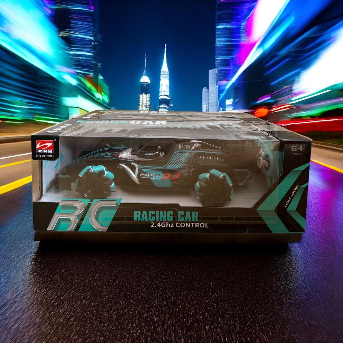 🚗💨 Racing Car RC con Humo Real + Luces LED