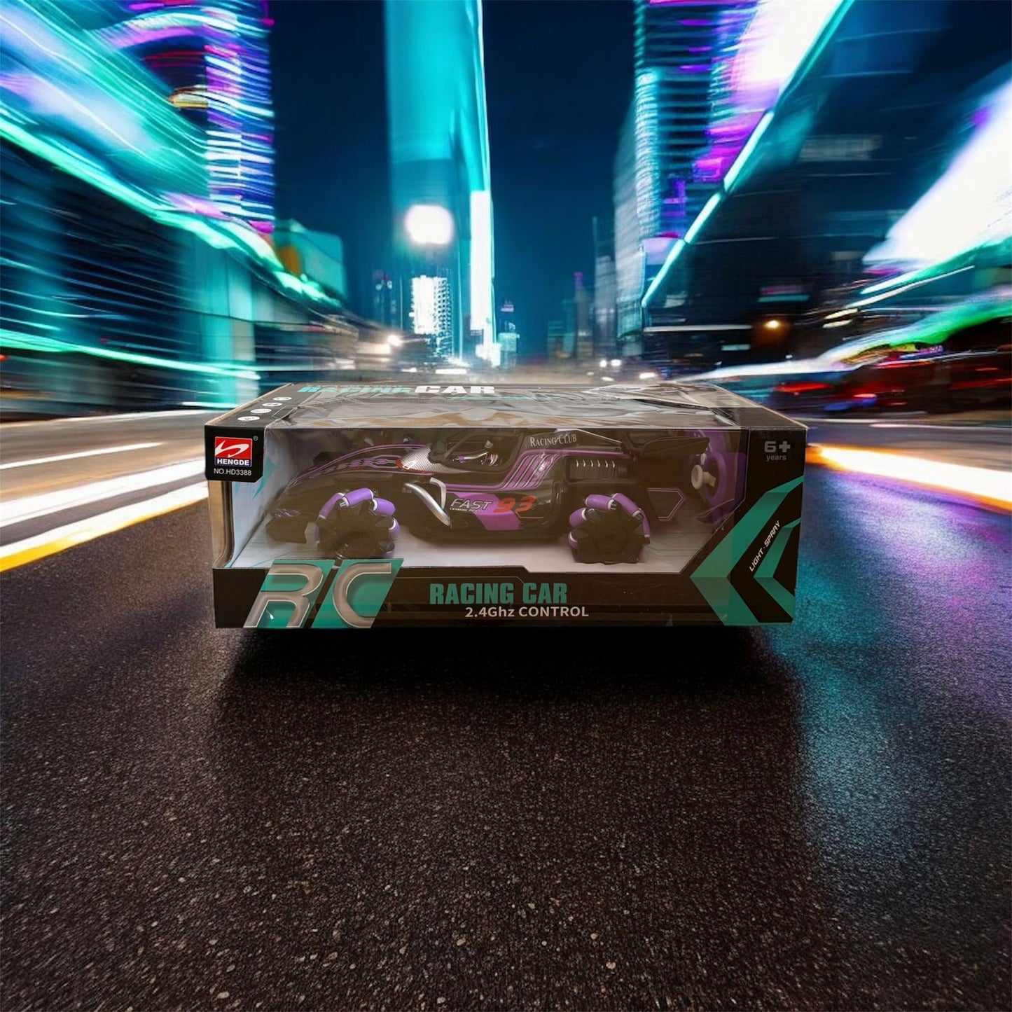 🚗💨 Racing Car RC con Humo Real + Luces LED