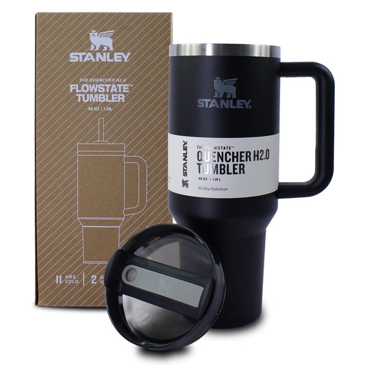 ✨ Vaso Stanley Negro ⚫40oz | Doble Pared + Súper Térmico + Asa + Sorbete