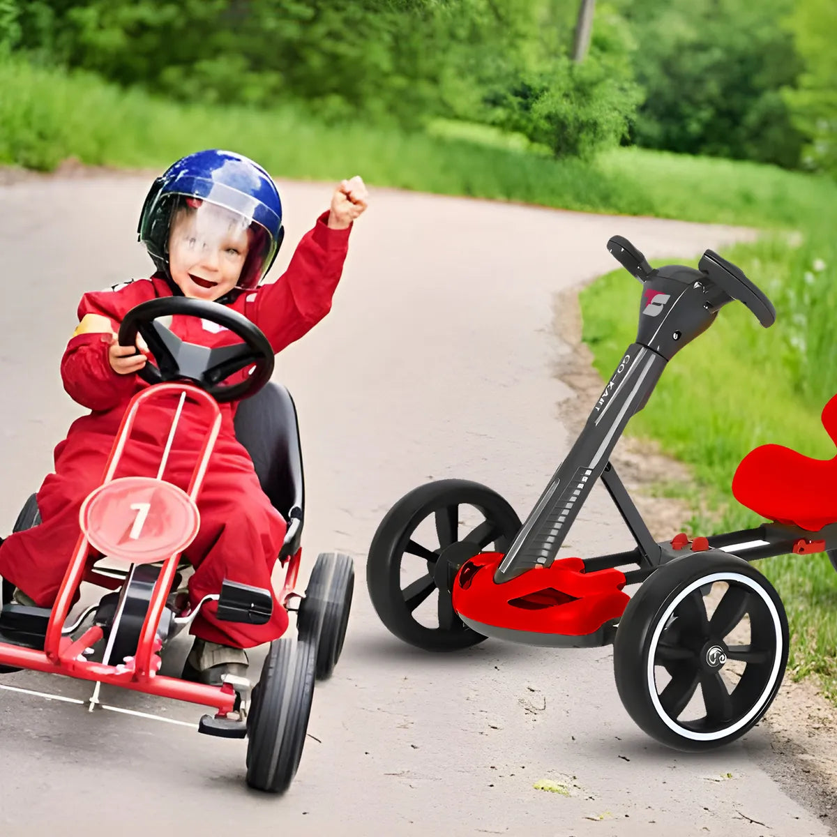 🏎️⚡ Carrito Eléctrico Plegable Go Kart – ¡Velocidad Portátil para Niños!