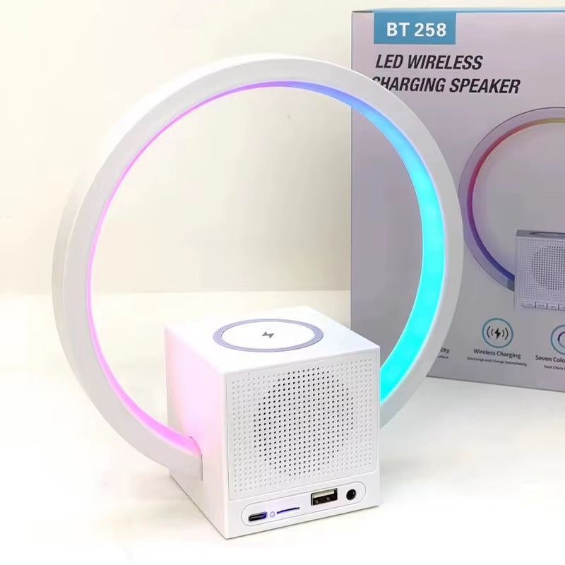 💡🔊 BT-258 Lámpara Atmosférica 5en1 – Altavoz Bluetooth + Carga Inalámbrica