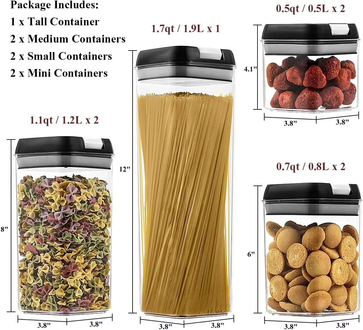 🫙✨ Set de 7 Contenedores Herméticos BPA Free – Organiza tu Cocina Fácil y Seguro