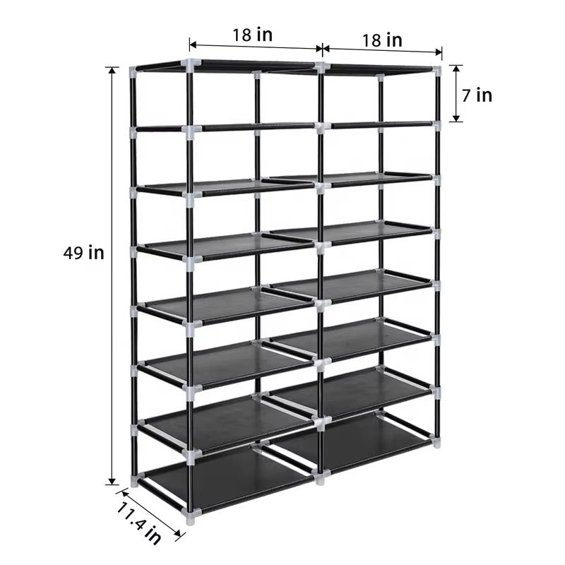 👟🖤 Zapatero 7 Niveles Doble Puesto – Organizador Grande, Económico y Apilable