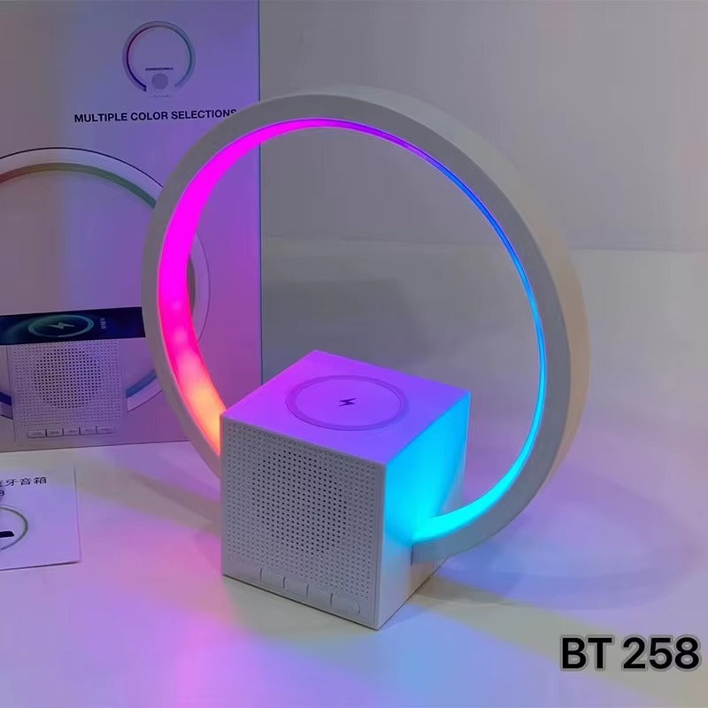 💡🔊 BT-258 Lámpara Atmosférica 5en1 – Altavoz Bluetooth + Carga Inalámbrica