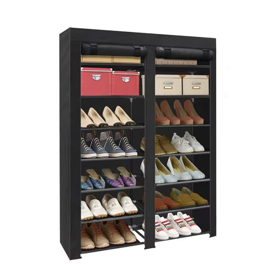 👟🖤 Zapatero 7 Niveles Doble Puesto – Organizador Grande, Económico y Apilable